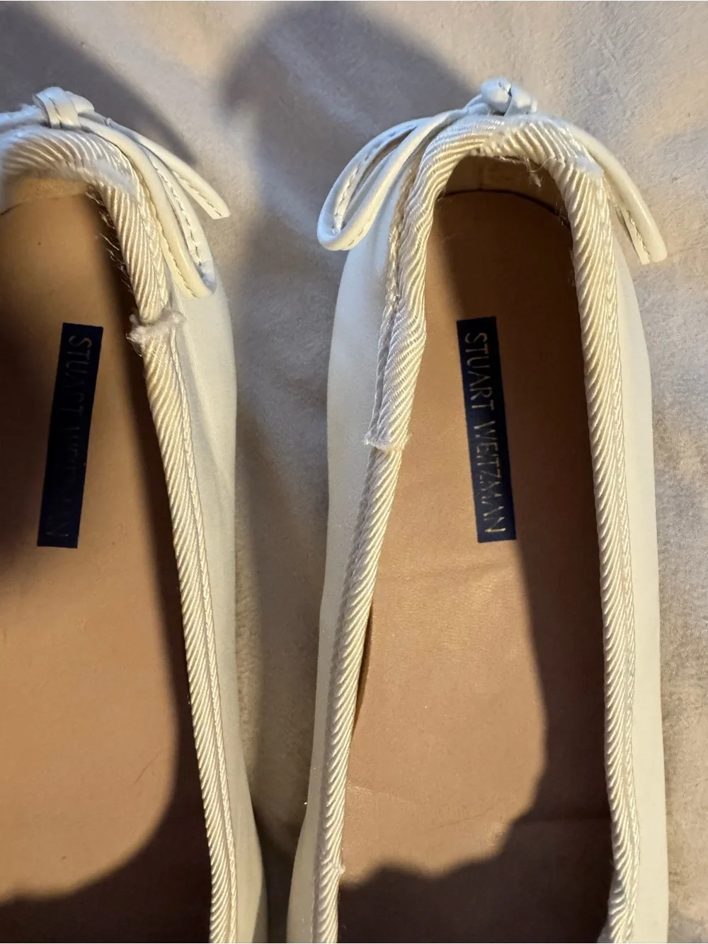 Stuart Weitzman Ivory Bow Embellished Ballet Flats girls size 2